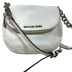 Michael Kors White Pebbled Leather Crossbody Bag Purse